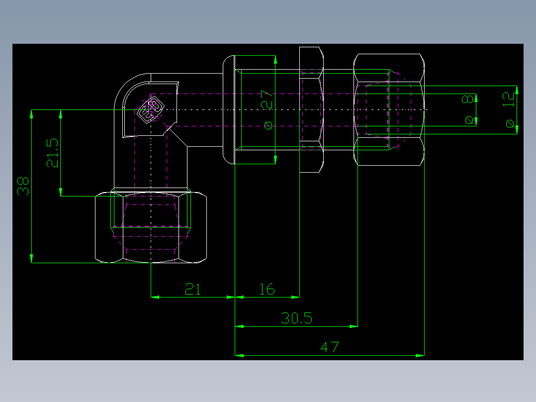 PARKER管接头EO Bulkhead elbow WSV12S71(16)_front