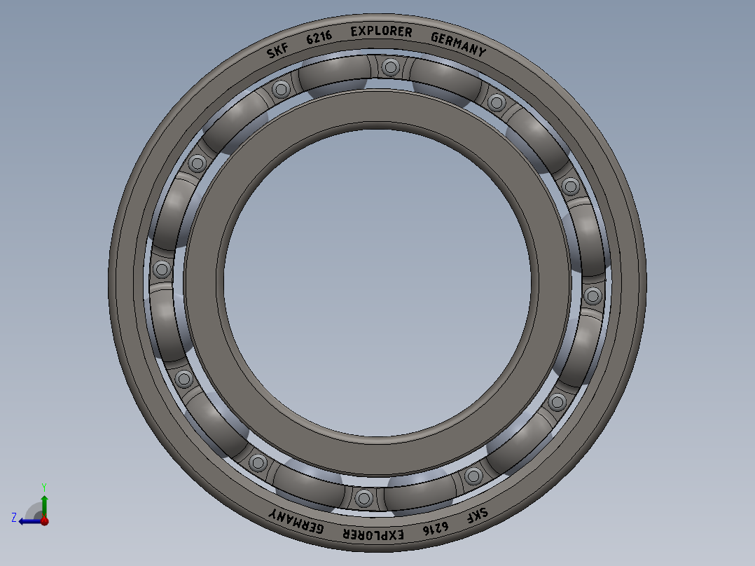 轴承 SKF 6216右视图