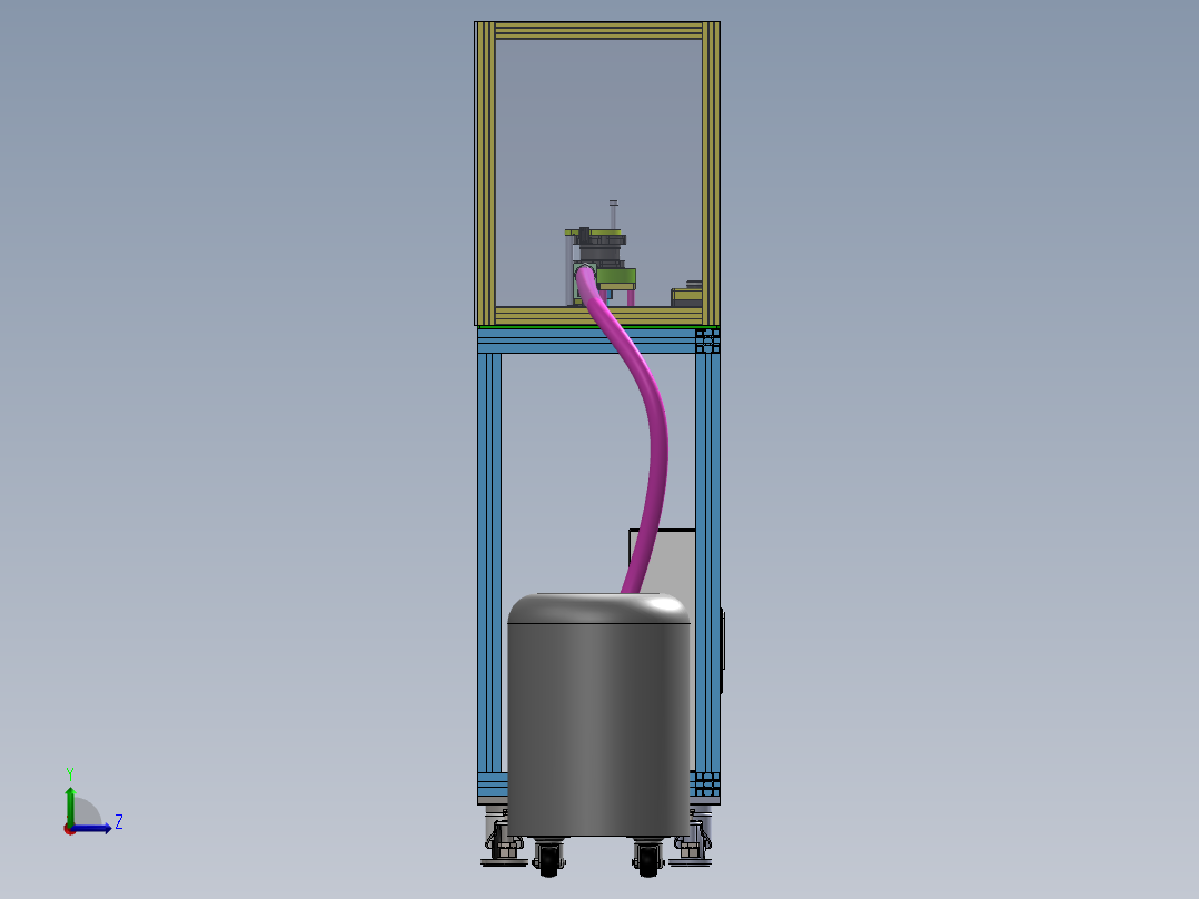 水泵测试吹干抽湿设备左视图