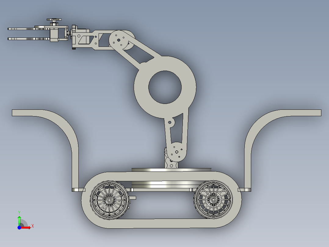 铝合金遥控电动机械臂机械爪夹子车前视图
