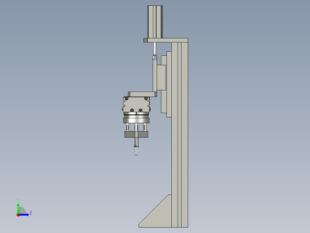轴套上料后转向部件左视图