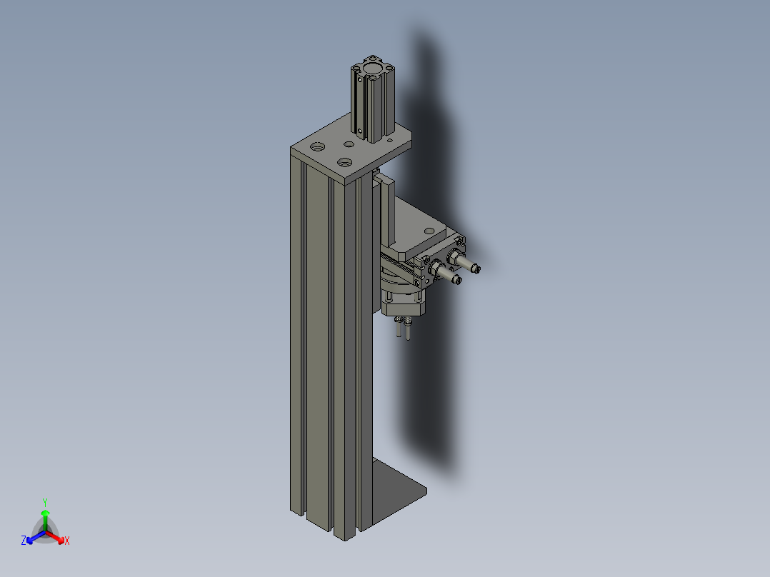 轴套上料后转向部件正等轴测图