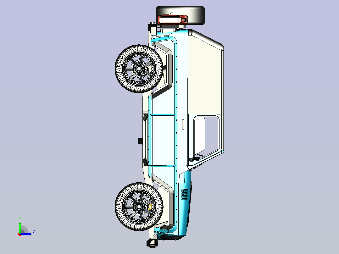 一款军用吉普车3D数模左视图