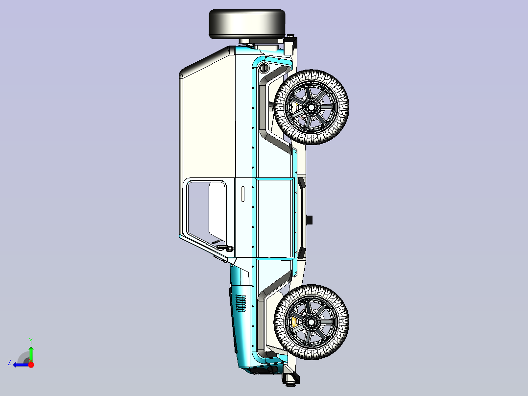 一款军用吉普车3D数模右视图