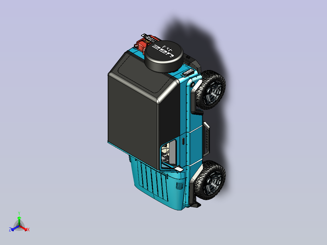 一款军用吉普车3D数模正等轴测图