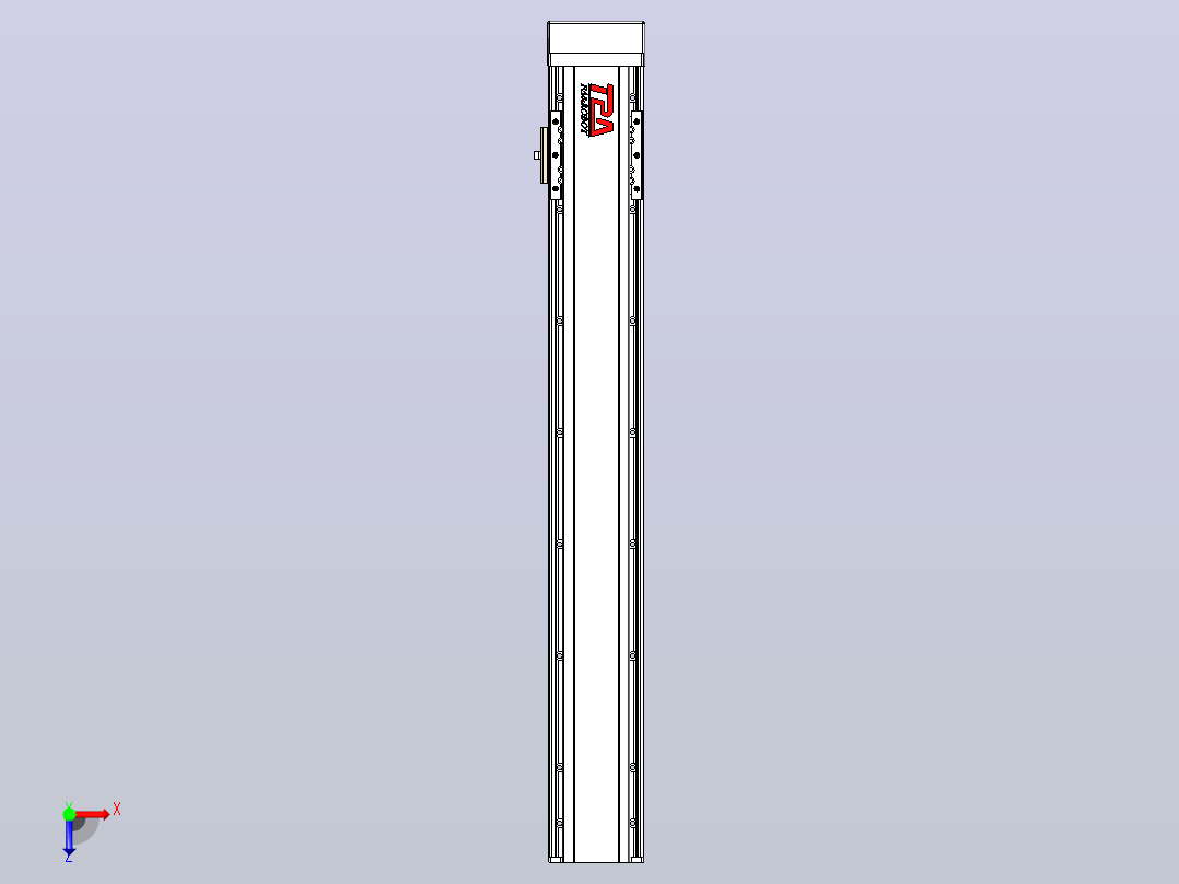 日规模组半封闭丝杆TPA-HNR-85D-1610C-L550-MP-C-P20-N3俯视图