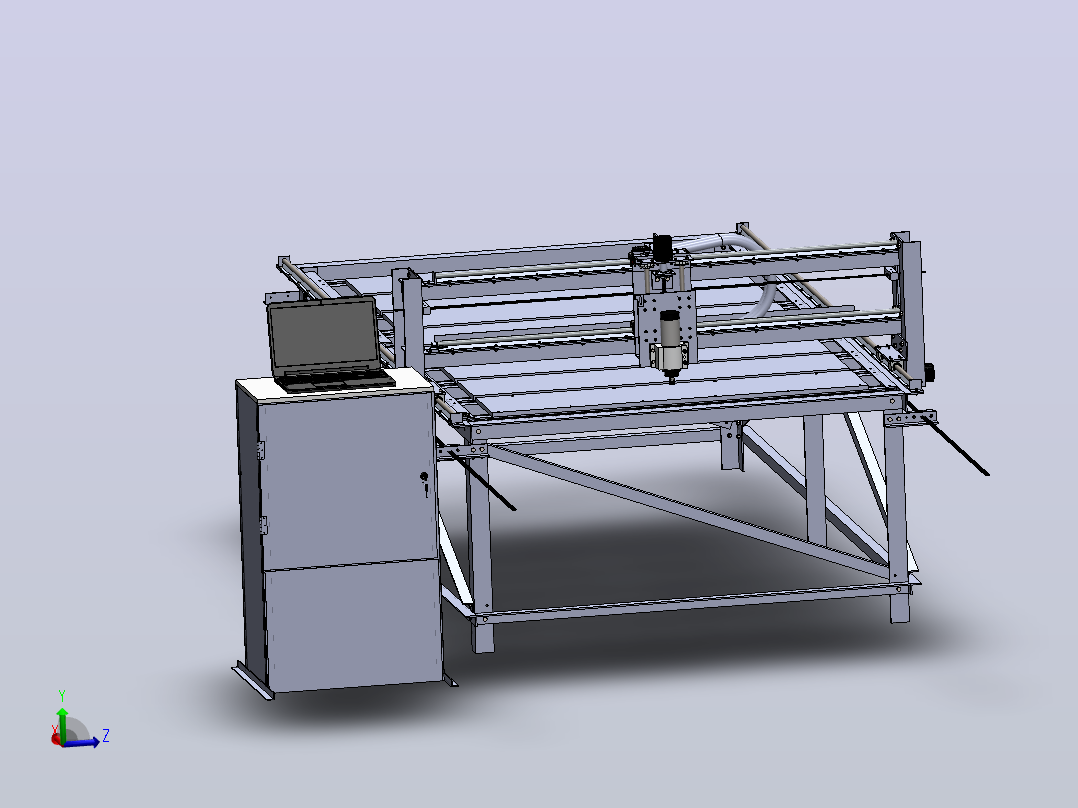52-1300mm x 2500mm x 120mm雕刻机主视图