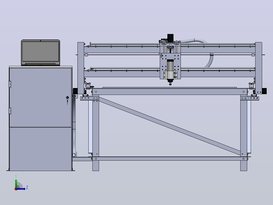 52-1300mm x 2500mm x 120mm雕刻机左视图