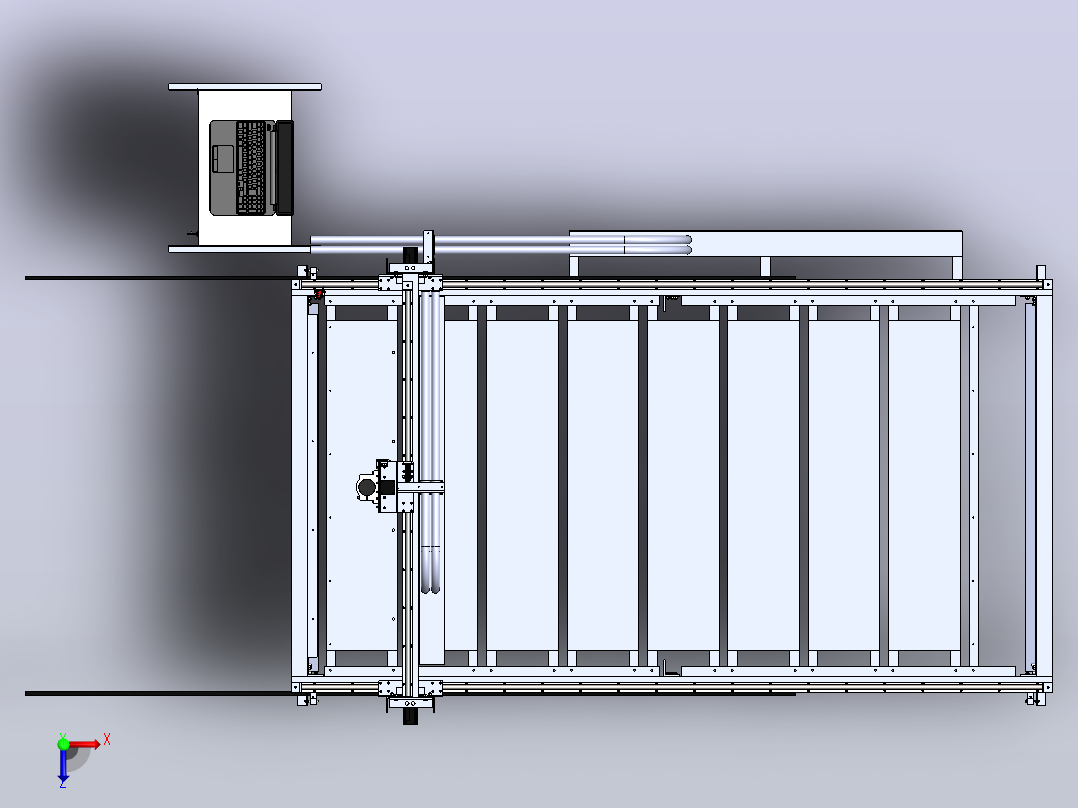 52-1300mm x 2500mm x 120mm雕刻机俯视图