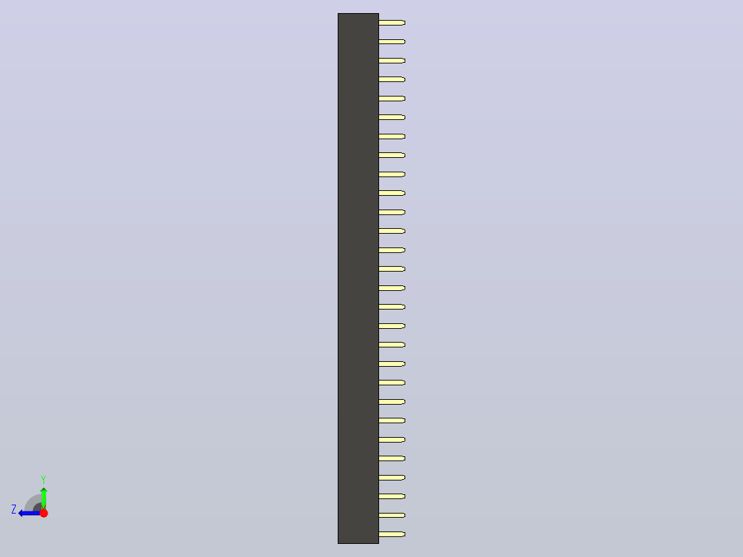 母针头Female_Header_1x28_P2.0_H4.3_straight.step右视图