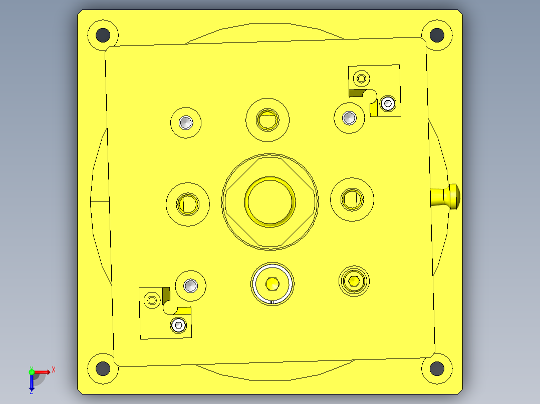 简易旋转滑台俯视图