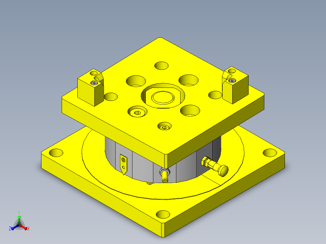 简易旋转滑台正等轴测图