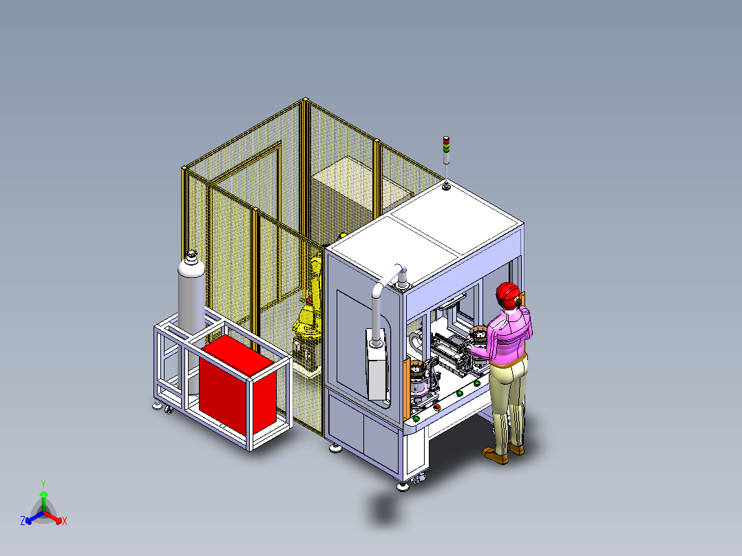 半自动氩弧焊设备正等轴测图