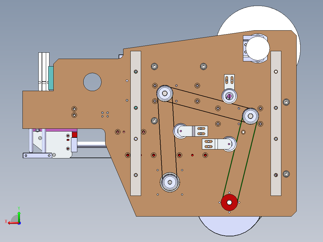 定模剥离模组全自动贴标机3D模型后视图