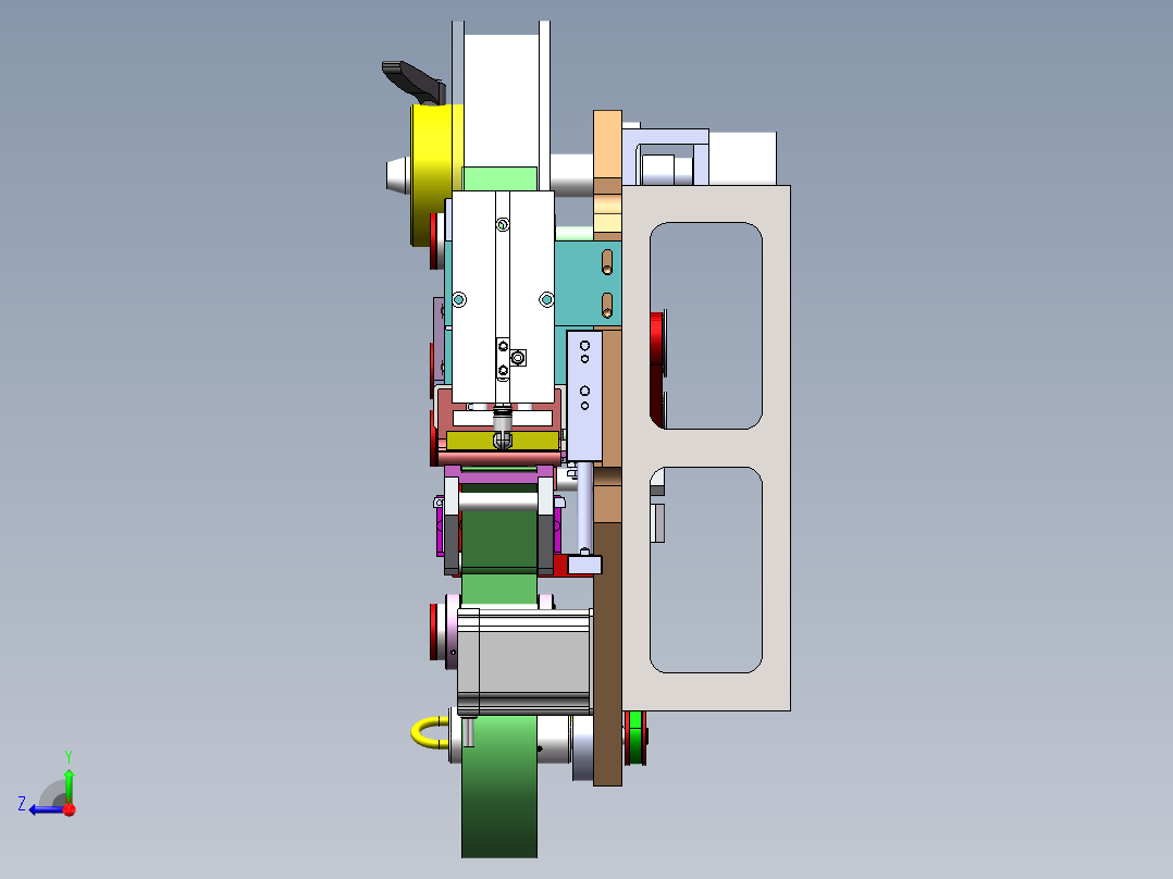 定模剥离模组全自动贴标机3D模型右视图