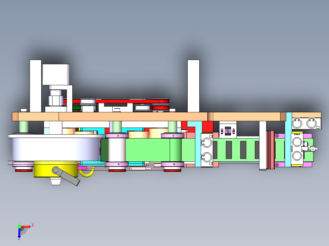 定模剥离模组全自动贴标机3D模型俯视图