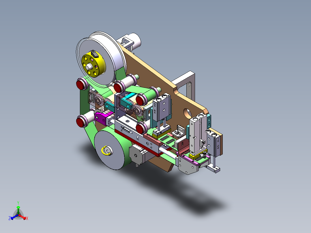 定模剥离模组全自动贴标机3D模型正等轴测图