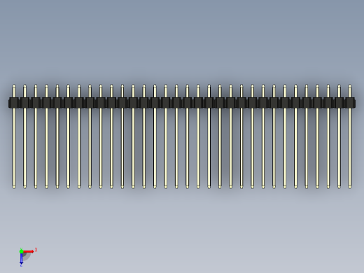 彩色公头100mil（2.54mm）系列-DS1021_black_3x32p_100mil_Type19_rev1.0俯视缩略图