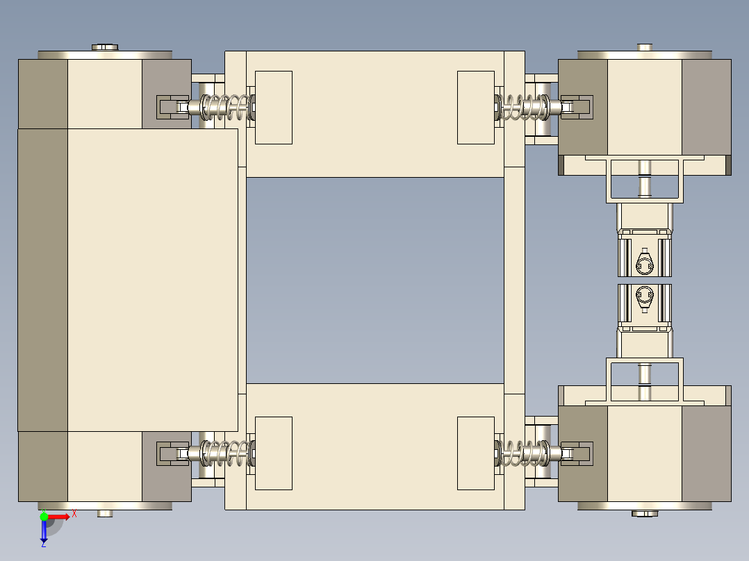 麦克拉姆轮底盘AGV俯视图