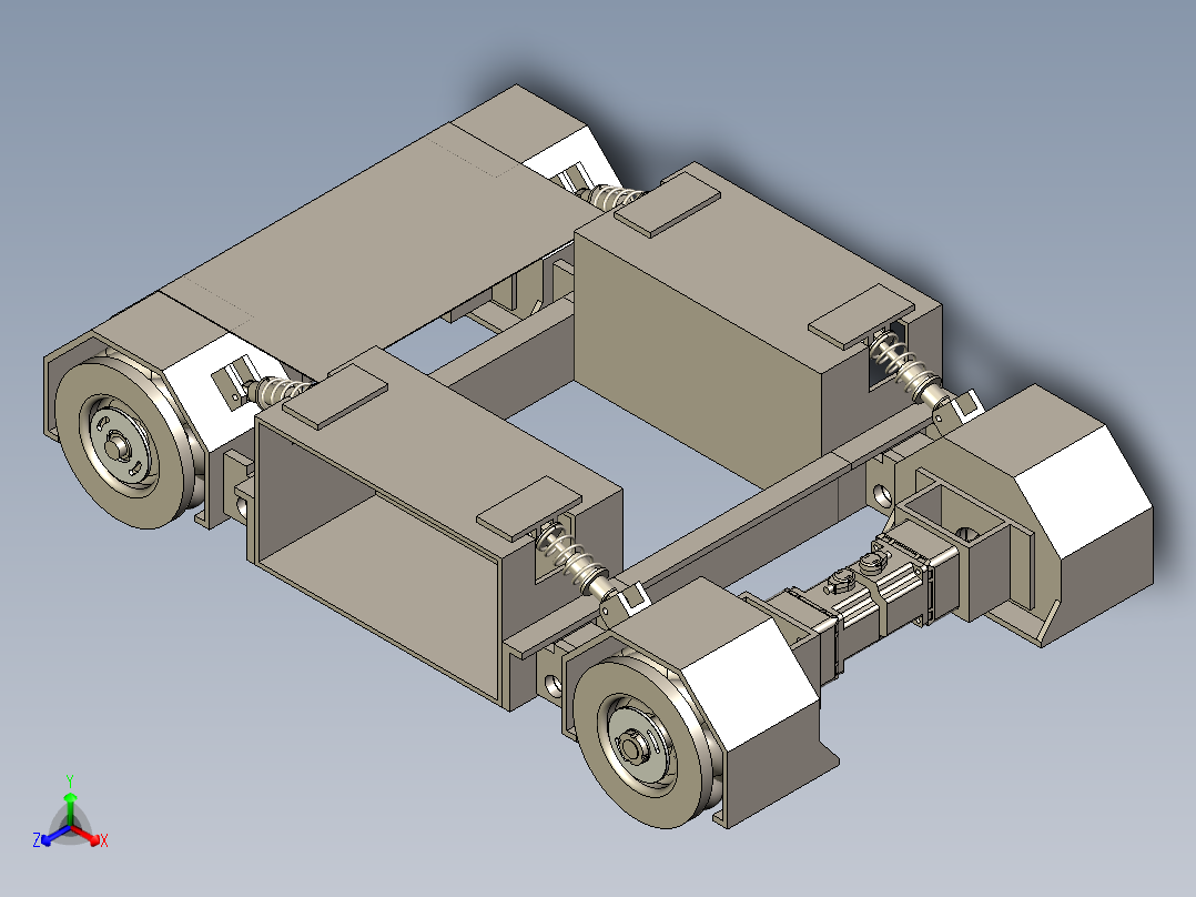 麦克拉姆轮底盘AGV正等轴测图