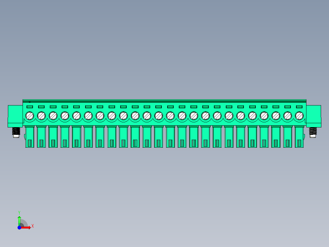 DEGSON 15EDG（公头） 3.81mm 螺钉锁紧，插拔式接线端子 FullPack-15EDGKM-3.81-24P-14-00AH前视图