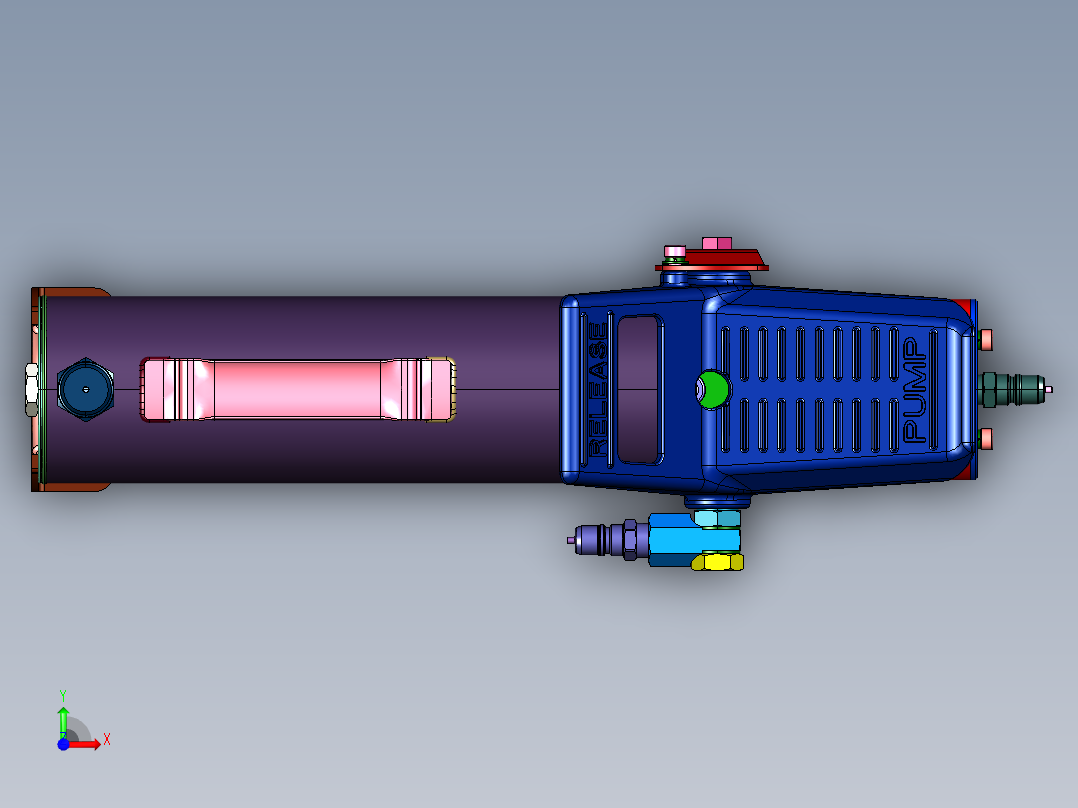脚踏气动驱动液压泵前视图