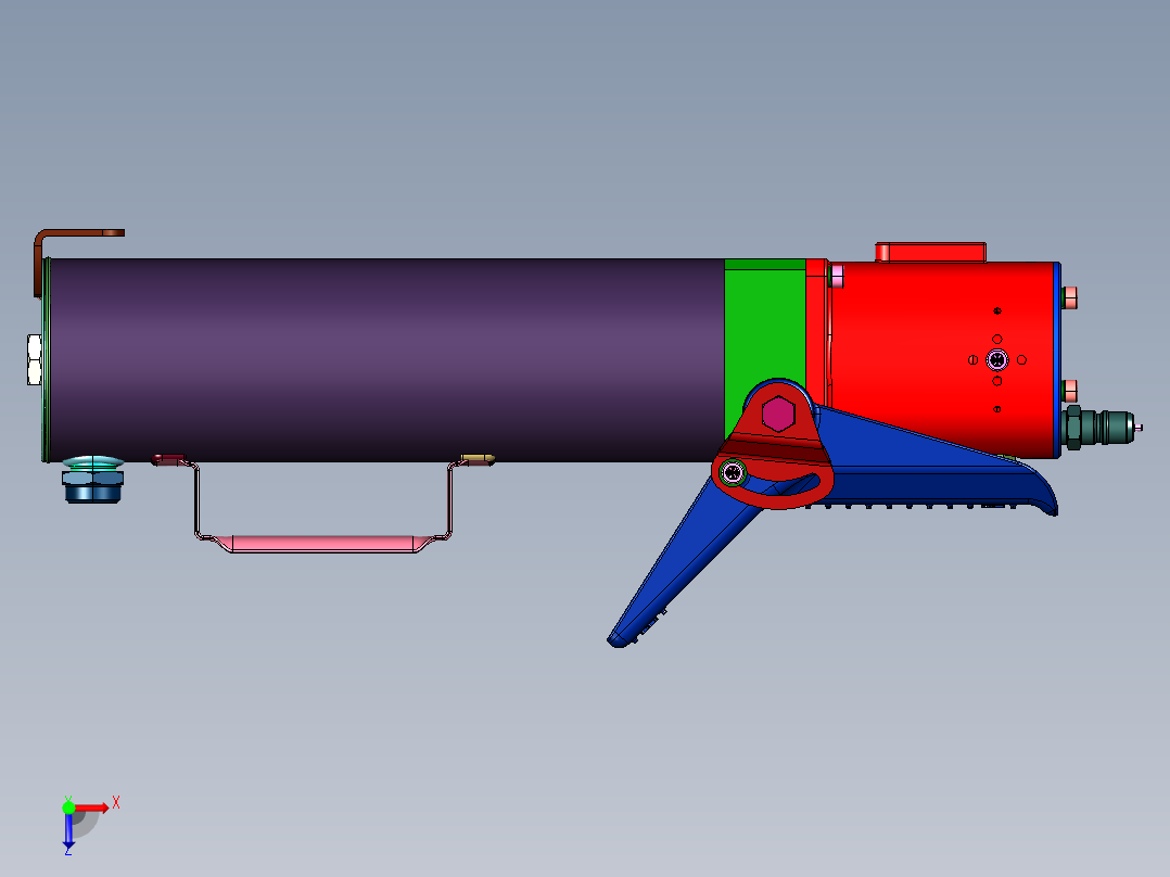 脚踏气动驱动液压泵俯视图