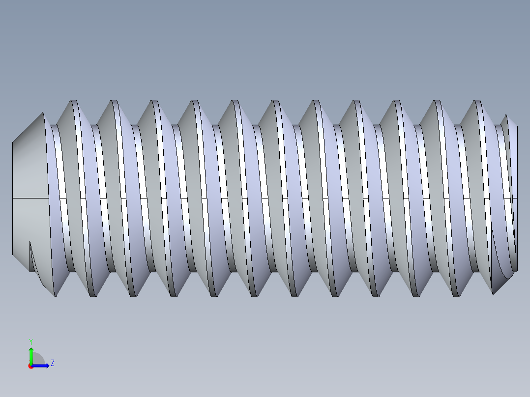UNC 平头紧定螺钉-UNC SET SCREW 5-40 x0.3125.STEP左视图
