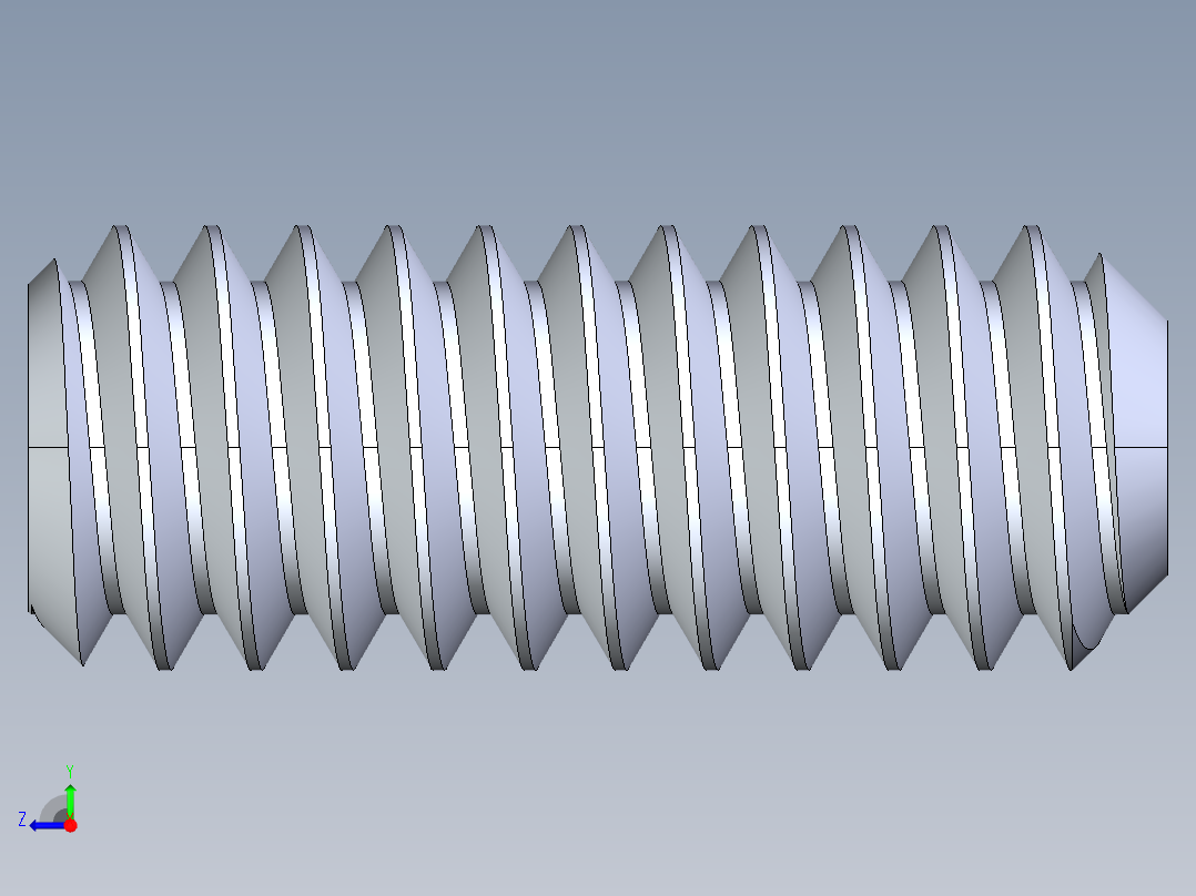 UNC 平头紧定螺钉-UNC SET SCREW 5-40 x0.3125.STEP右视图