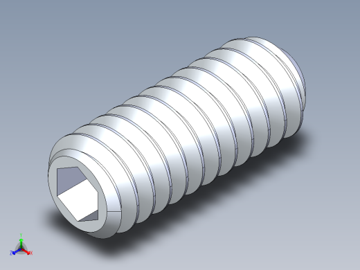 UNC 平头紧定螺钉-UNC SET SCREW 5-40 x0.3125.STEP正等轴测缩略图