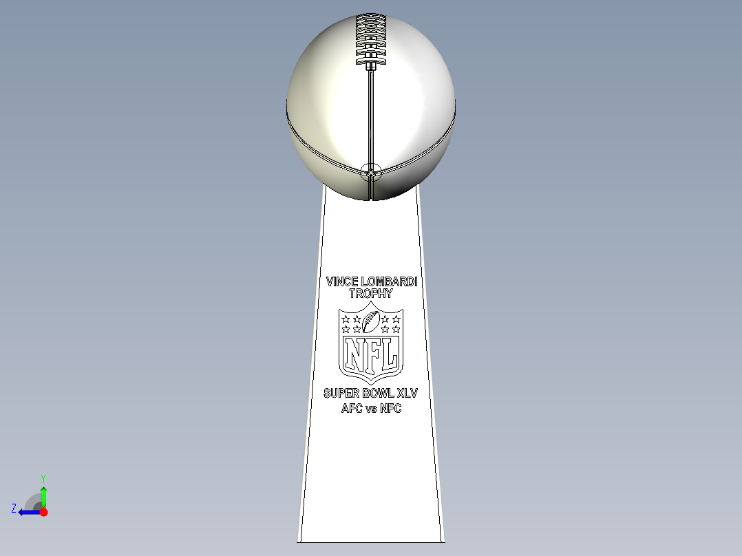 隆巴迪奖杯右视图