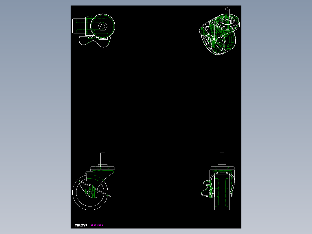 輕荷重腳輪(500N)5580-2D多系列多零件图纸模型