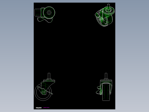輕荷重腳輪(500N)5580-2D多系列多零件图纸模型