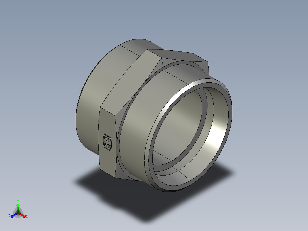 卡套式工业通用硬管接头EO Union G42LCFX正等轴测图