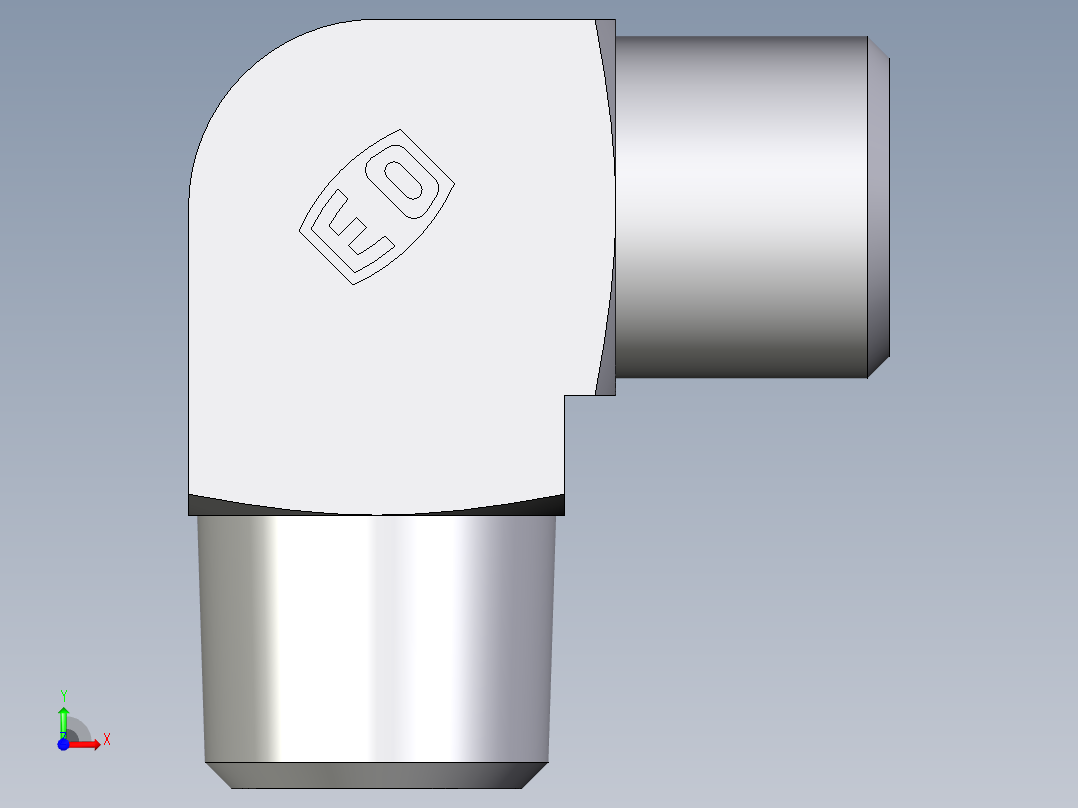 卡套式工业通用硬管接头EO_Male_stud_elbow_WE06LLMCFX前视图