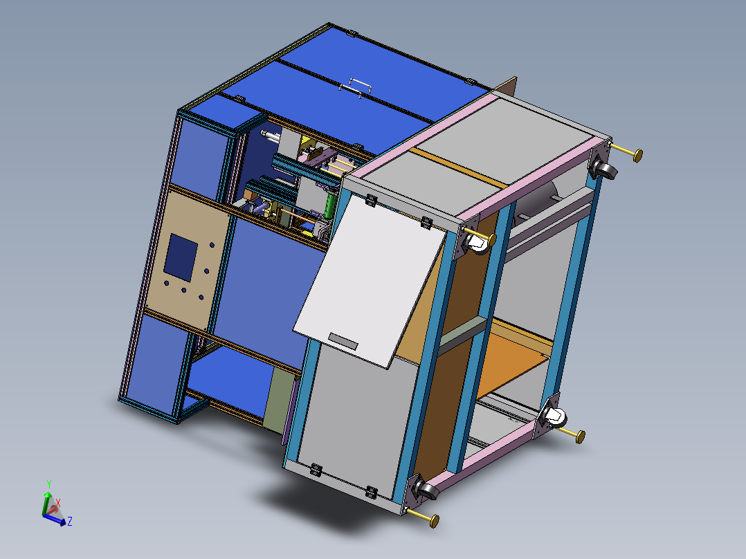 电池贴侧胶机3D图纸 非标自动化设备3D图纸3D模型