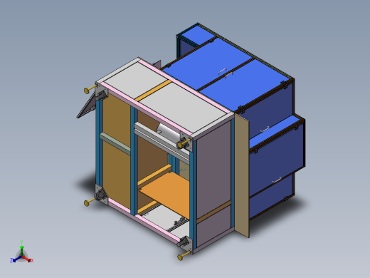 电池贴侧胶机3D图纸 非标自动化设备3D图纸3D模型正等轴测缩略图
