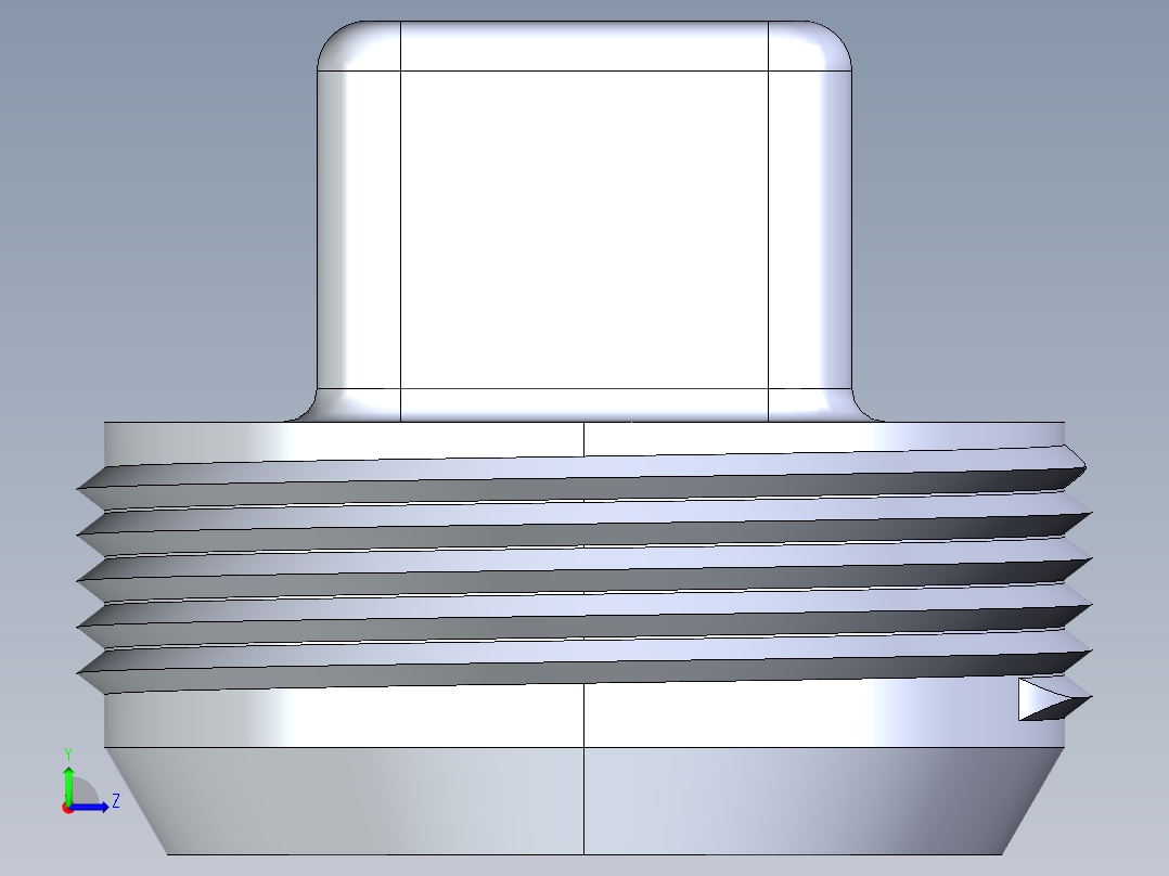 船舶管路系统S23B_SeaDrainPLUS_CleanPlug-MPT_37E161101_1-1-2in Sea Drain Plus - Plug - MPT左视图