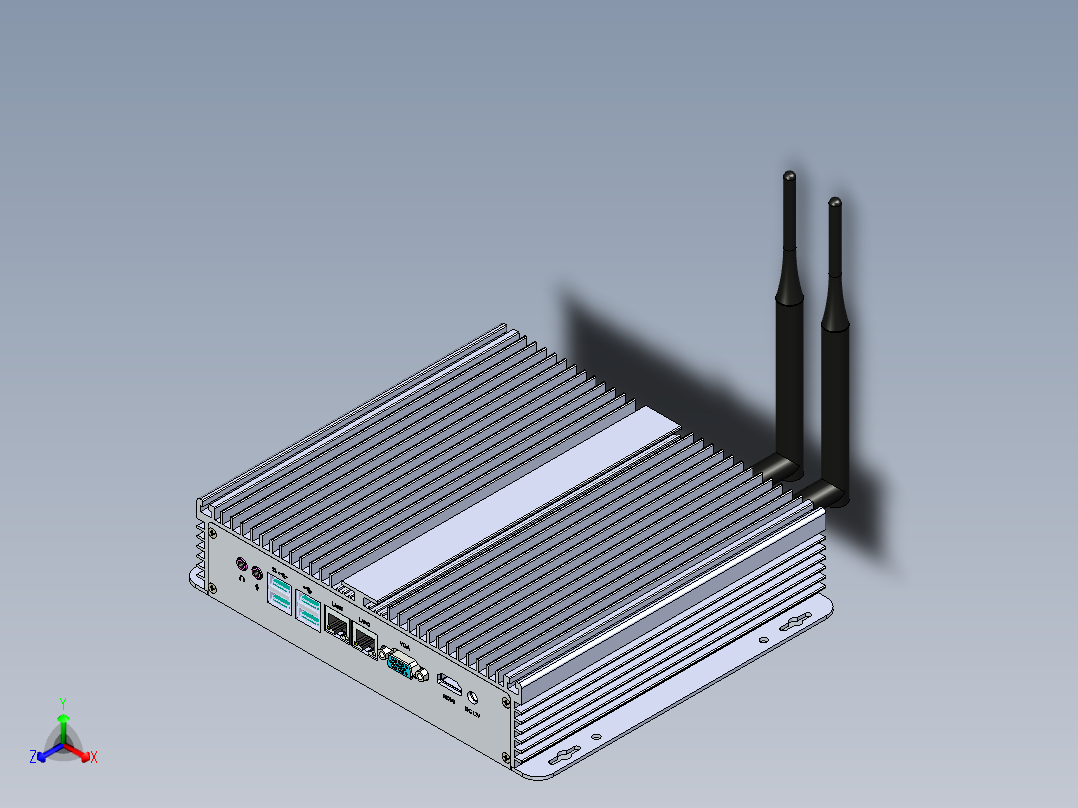 无风扇工控机三维模型
