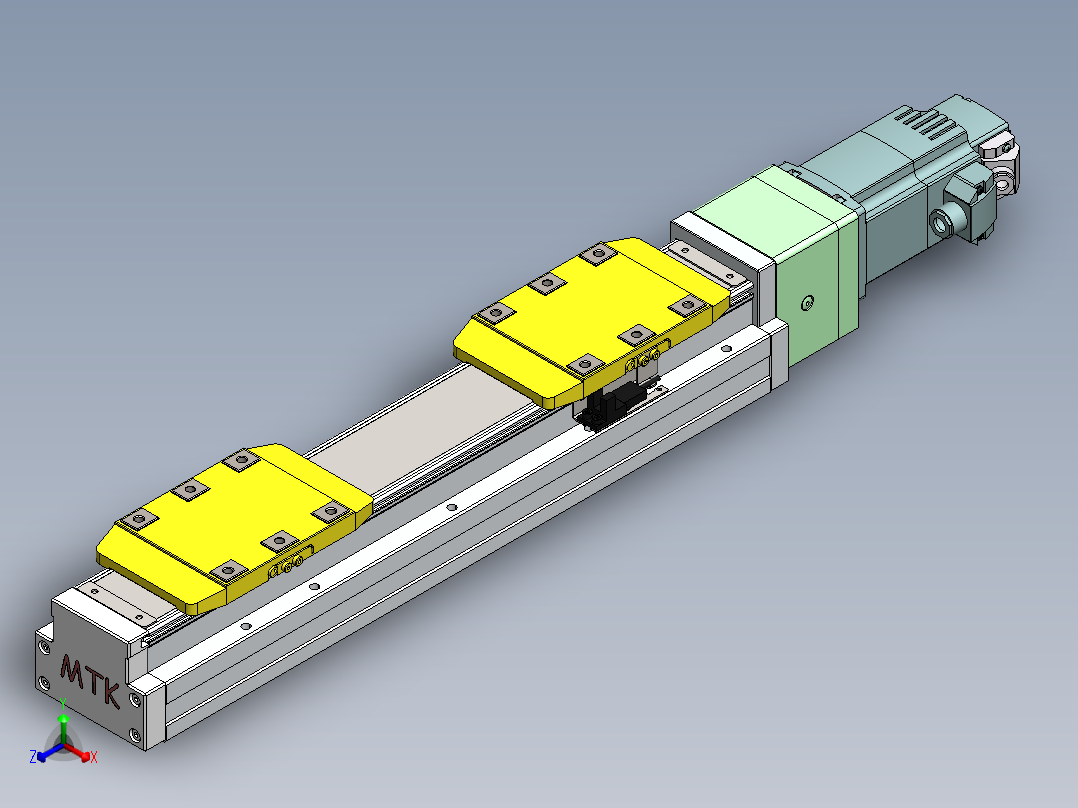 GTH内嵌丝杆全封闭GTH8S-400W正等轴测图