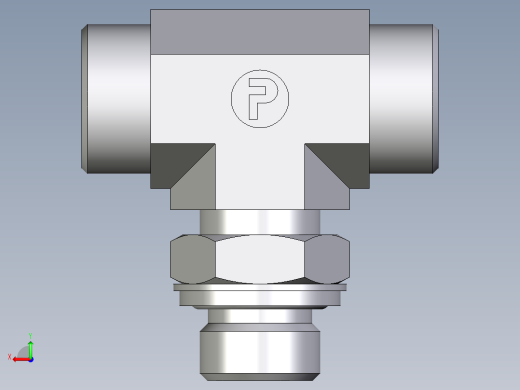 卡套式工业通用硬管接头EO_Adjustable_locknut_branch_tee_TEE18LROMDCF后视缩略图