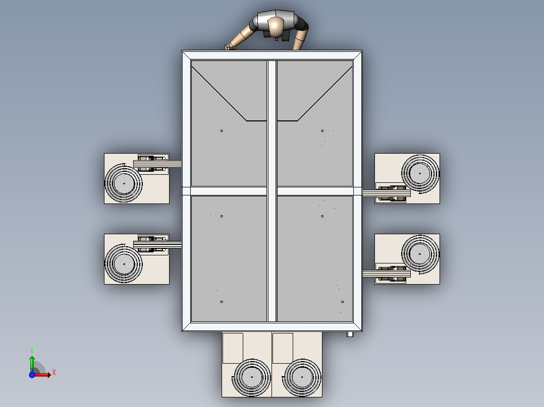 Robotic Cell环形组装线sw18前视图