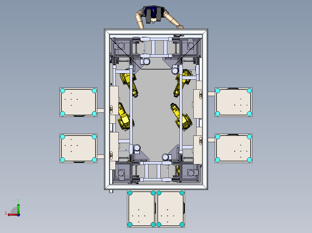 Robotic Cell环形组装线sw18后视图