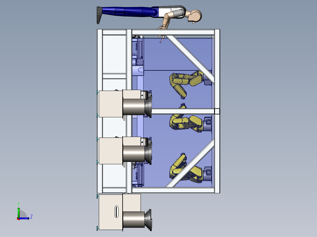 Robotic Cell环形组装线sw18左视图