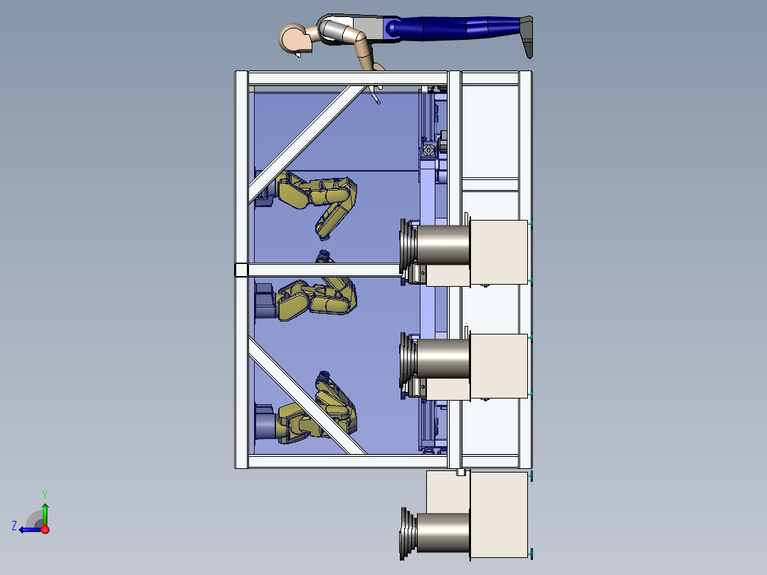 Robotic Cell环形组装线sw18右视图