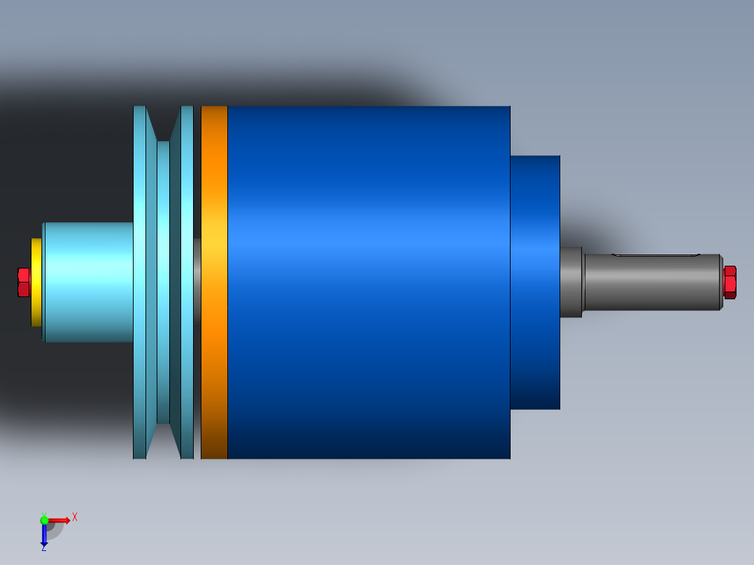 A0003029-Rulman 滚柱支撑皮带轮驱动系统组装俯视图