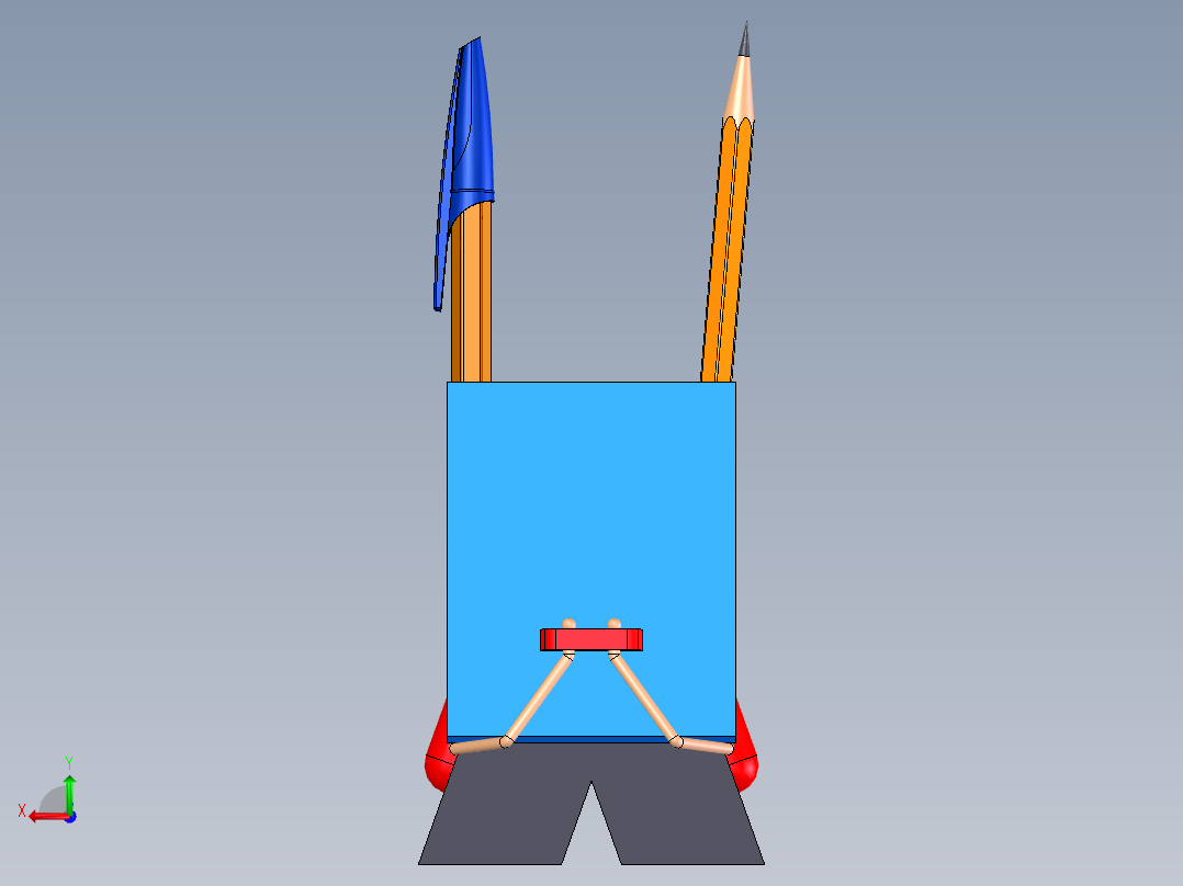 卡通设计笔杆后视图