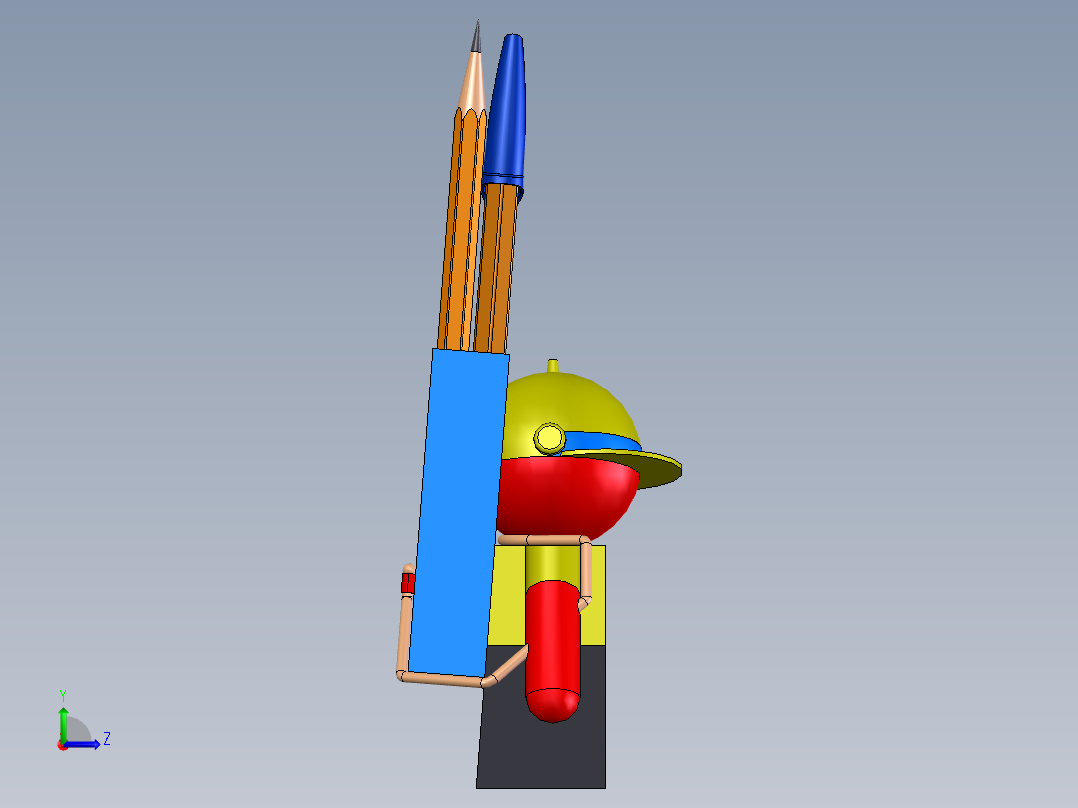 卡通设计笔杆左视图