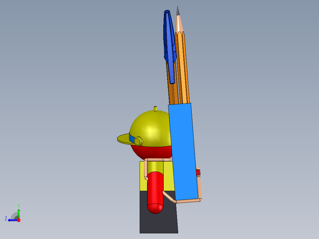 卡通设计笔杆右视图