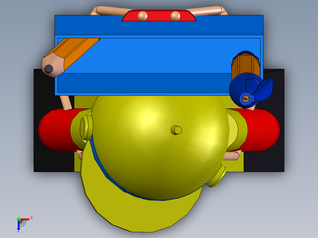 卡通设计笔杆俯视图